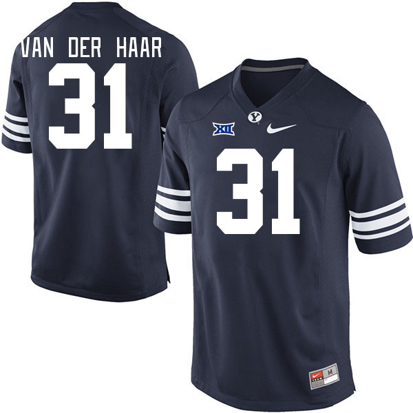 Men #31 Sam Van Der Haar BYU Cougars College Football Jerseys Stitched Sale-Navy